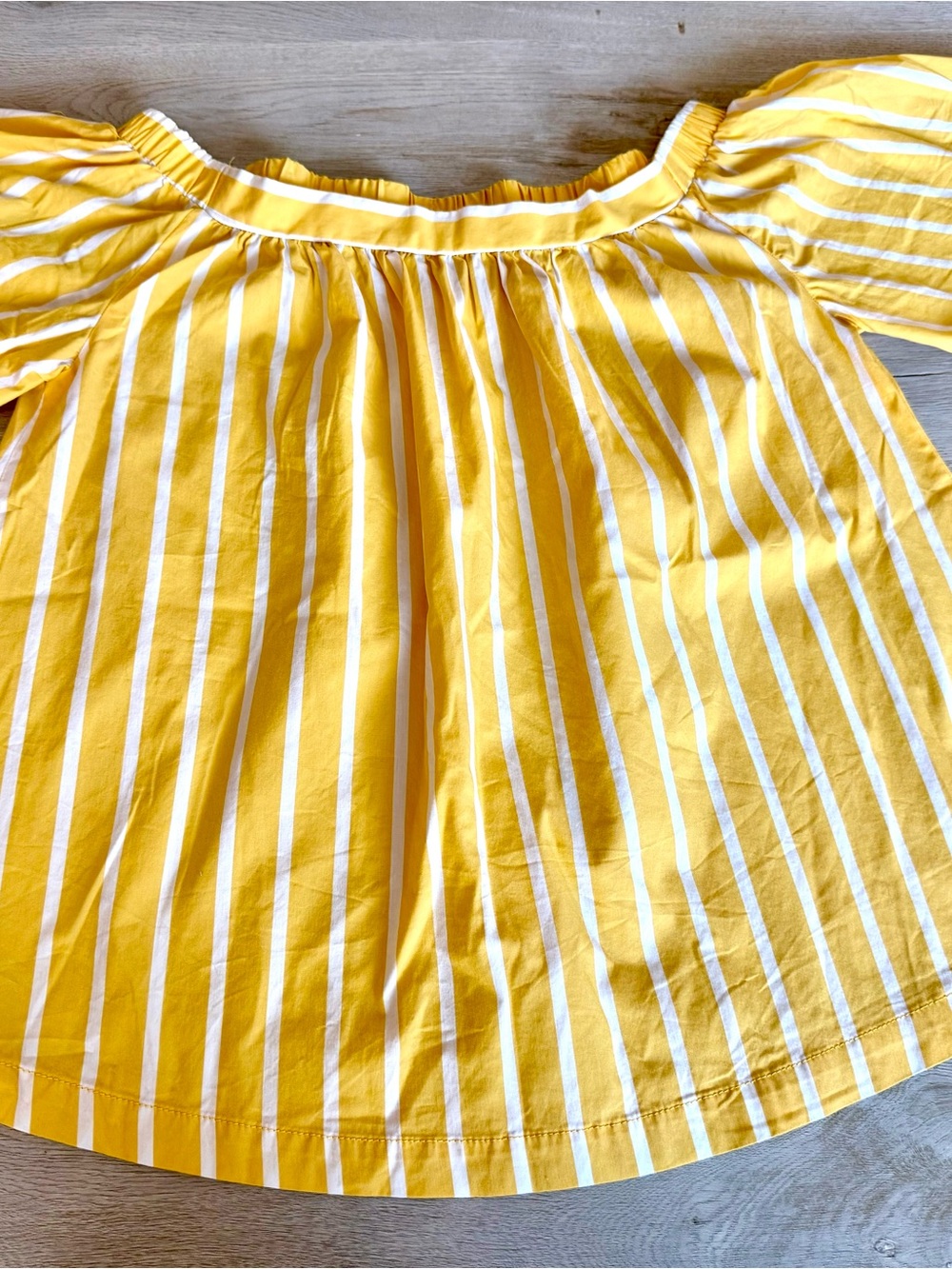 Abound Yellow and White Striped Off-Shoulder Top